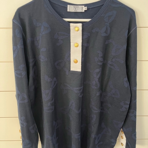 Valentino Navy Sweater with Gold Accents - Picture 5 of 6